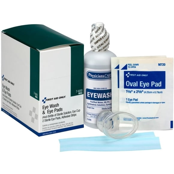 First Aid Only 6-Piece Eye Wash Kit with Oval Eye Pads