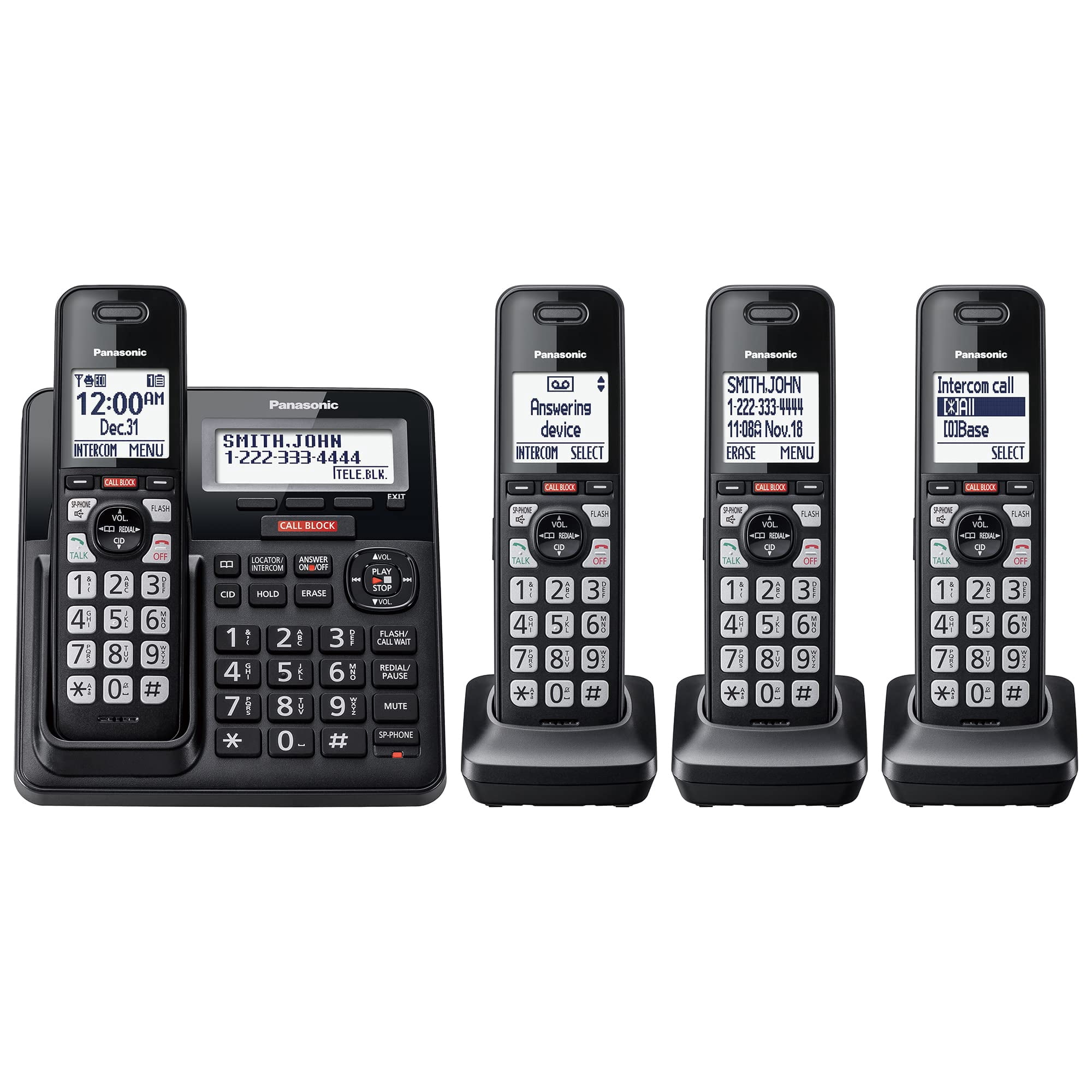 Teléfono Inalámbrico Panasonic Kx-tgf944b Con Call Block 4 Auriculares