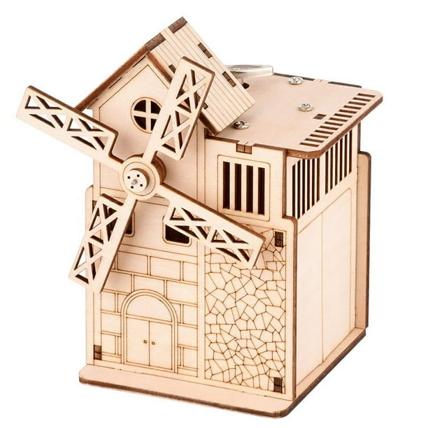 DIY 3D Wooden Puzzle Piano Music Box Model Kits Toys For Children, Hand Shake Assembly Toy Gifts, Creative Stem Toys Kit Gift For Kids