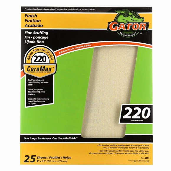 Papel de lija Gator Ceramax Ceramax, fino, grano 220, 28 cm x 23 cm