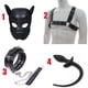 thumbnail image 1 of Strap Dog Tail Plug Bdsm Pet Roleplay Set Puppy Play Dog Hood Mask Party Mask Male Chest Harness Pup Neck Collar Sex Toys Kits, 1 of 3