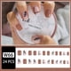 thumbnail image 1 of 24 pcs Short Square Leaf Line Press On Nails - Full Cover Acrylic False Nails for Women & Girls - Easy to Apply Manicure Glue On Tips, 1 of 2