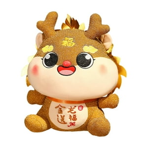 Genérico - Muñeco De Peluche De Dragón Chino, Muñeco De Dragón Adorable Novedoso Para Dormitorio, Fiesta Y Oficina