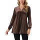 thumbnail image 1 of Elegante Top de Terciopelo para Mujer con Cuello en V y Mangas Largas para Ocasiones Casuales y Formales S Café, 1 of 6