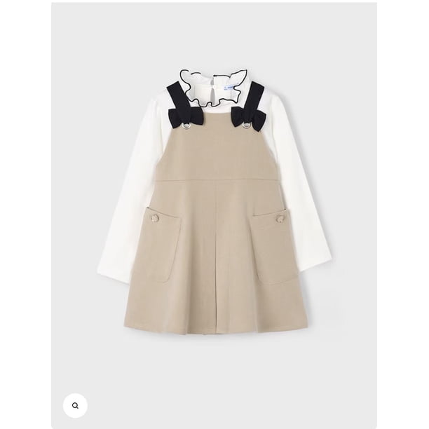 Vestido pichi con polera cuello cisne. beige 3 años