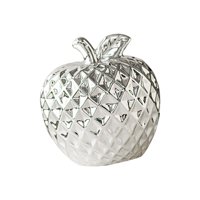 Bothyi - Estatua De Cerámica De Apple, Adorno De Escritorio Simple Para Chimenea, Estante De Sala De Estar, Plateado