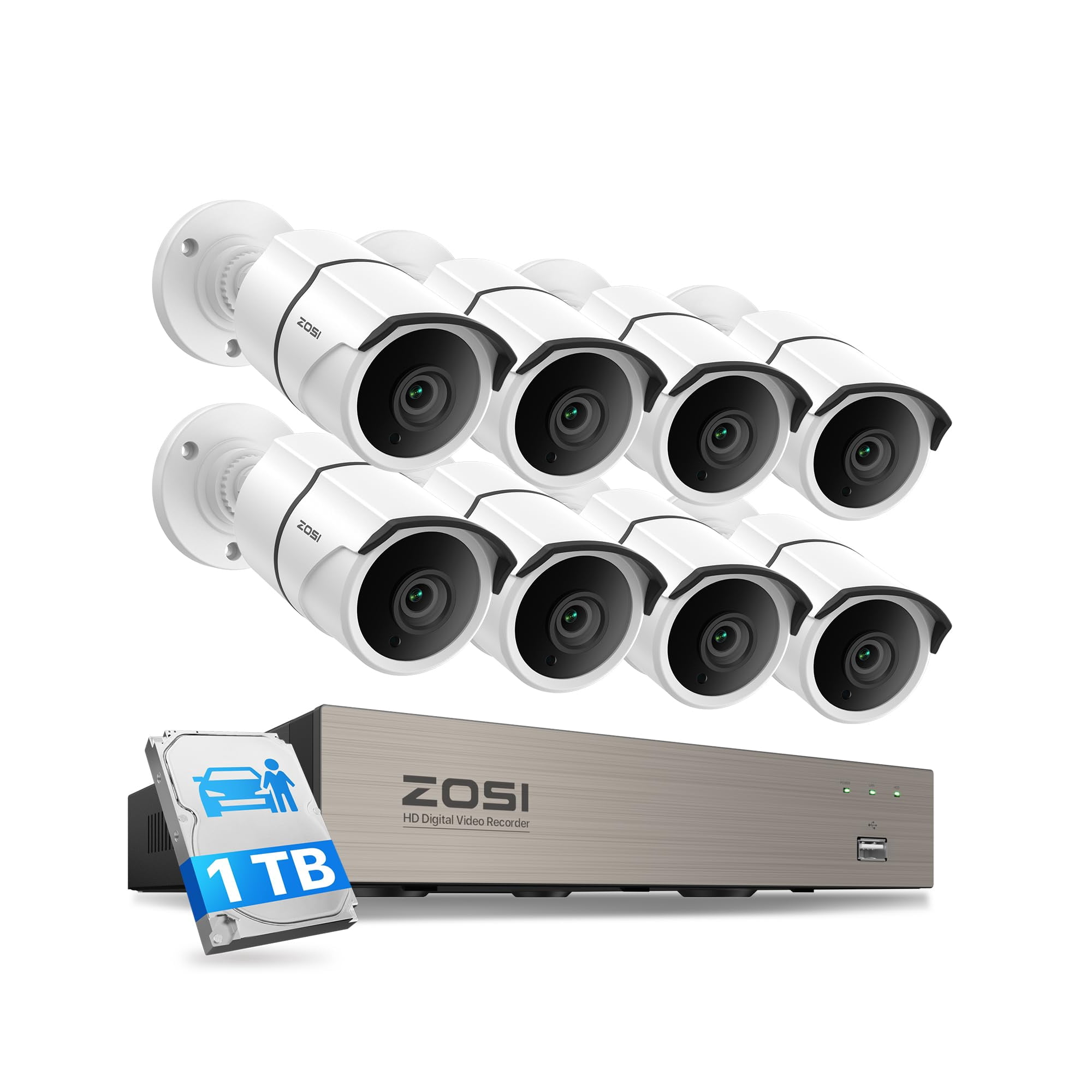 Sistema De Cámaras De Seguridad Para El Hogar Zosi 3k Lite Con 8 Cámaras Hdd De 1 Tb