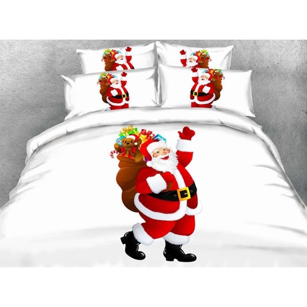 Heavy Santa Claus Duvet Quilt Covers Pillow Case Bedding Sets3-Piece Bedding Set (1 Duvet Cover + 2 Pillow Shams)