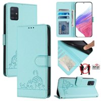Funda Tipo Cartera Foxdock Para Samsung Galaxy A51 4G Con Soporte, Ranuras, Rfid, Diseño De Gato