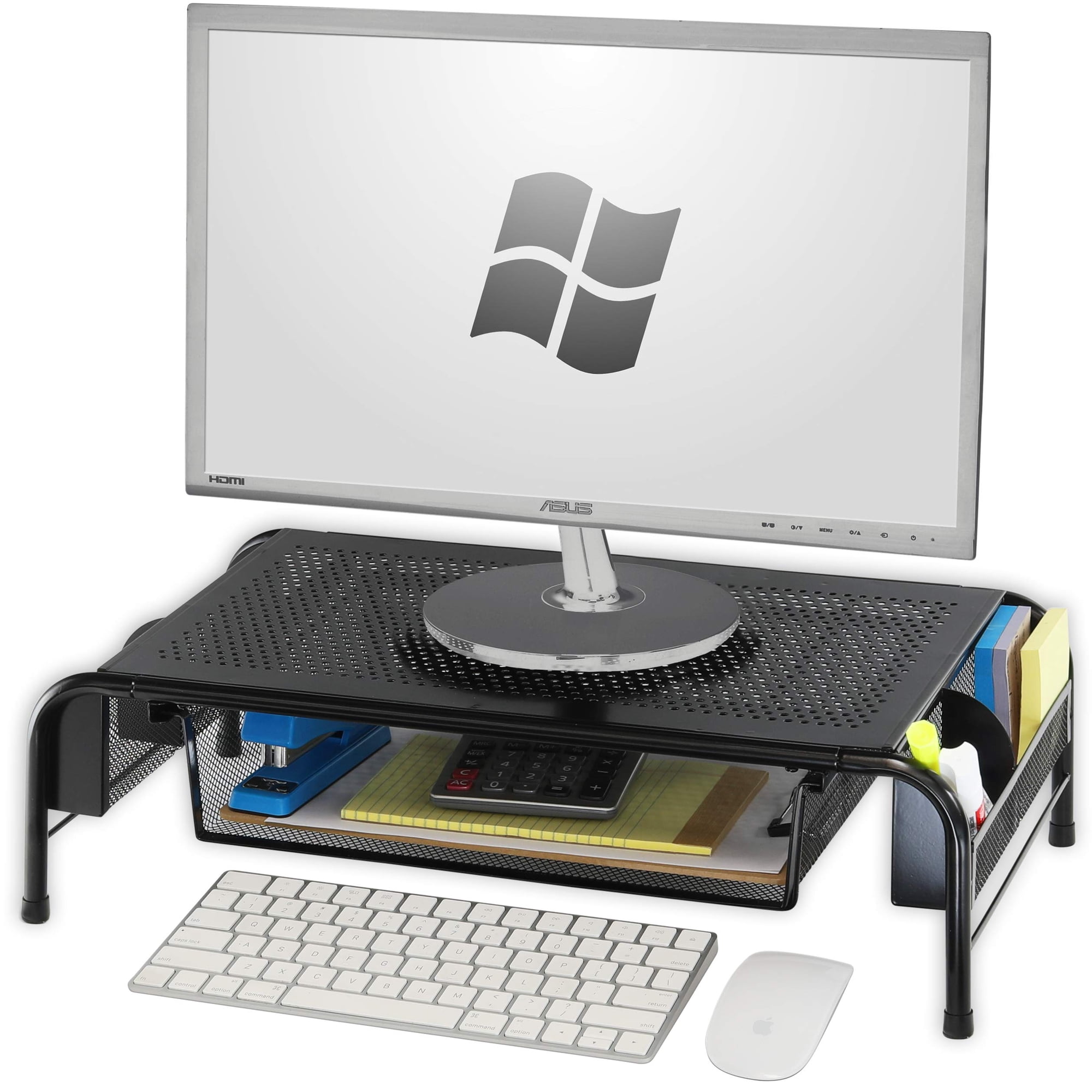 Simple Houseware - Soporte Para Monitor, Sencillo, De Metal, Con Cajón