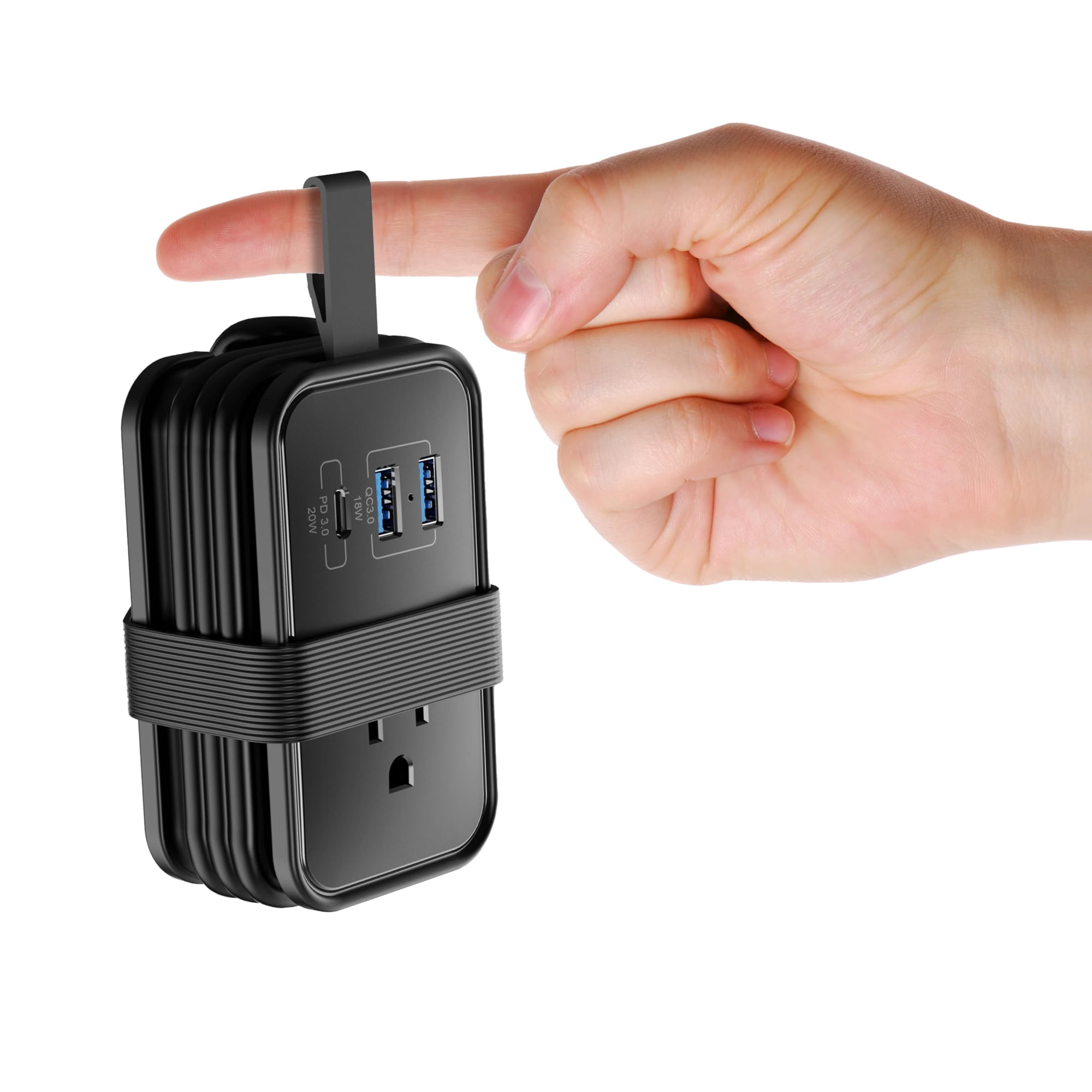 Cargador De Viaje Uncaged Ergonomics Portátil Con 3 Ac + 2 Usb