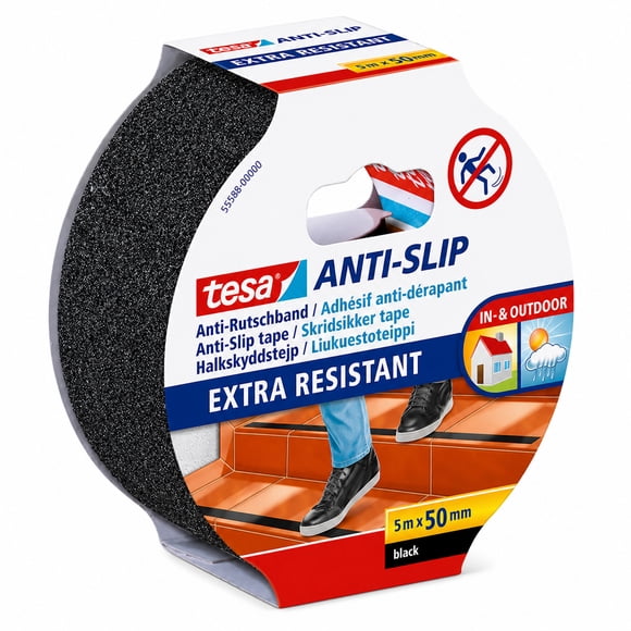 Cinta Antideslizante Tesa 50mm x 5 mts Negra