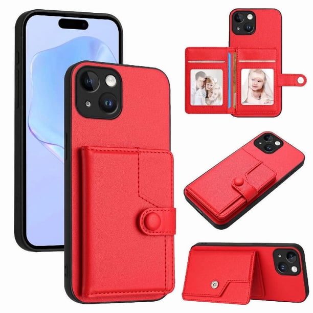FOXDOCK Funda para iPhone 14 con Bloqueo RFID - Diseño Elegante con Cierre de Botón