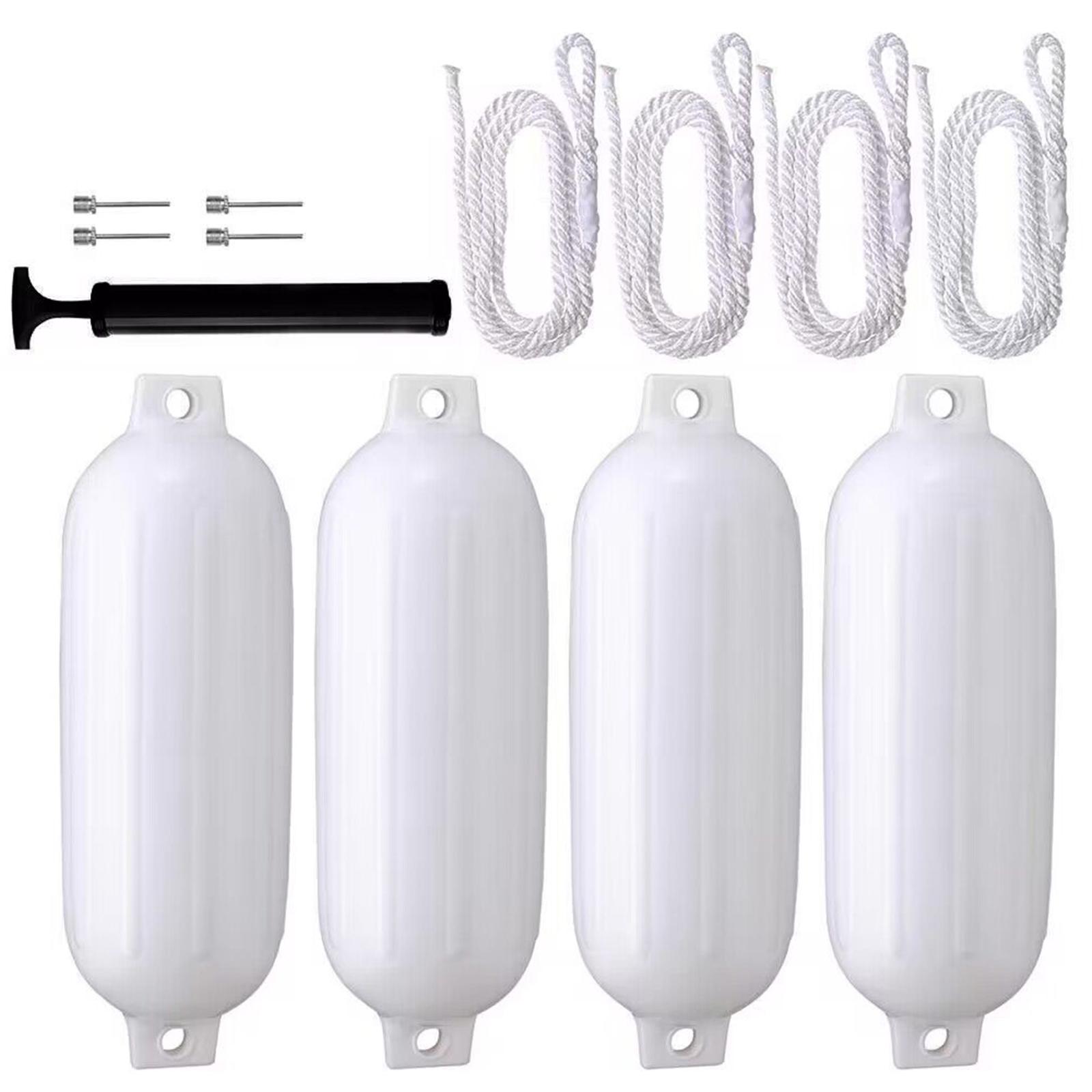 Ioensy - 4 Uds. Guardabarros De Barco, Guardabarros De Barco Marino Para Yates, Barcos De Pesca, Protección, Cuerda Blanca