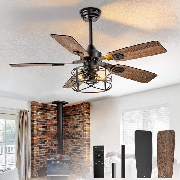 Ventilador de Techo Depuley WSFPZ18835 de 42 Pulgadas con Luz E26 DC