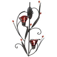 Candelabro De Pared Con Forma De Vela Home Locomotion Ruby Blossom