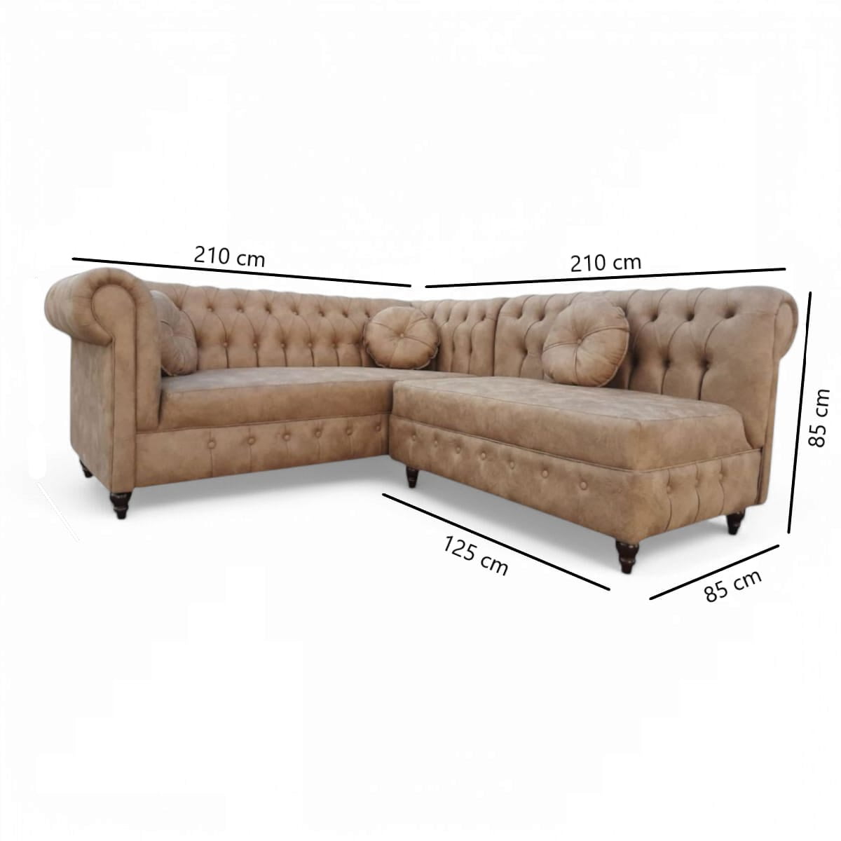 Rh Furniture - Sofá Seccional Capitone Premium Saint Raphael Color Beige