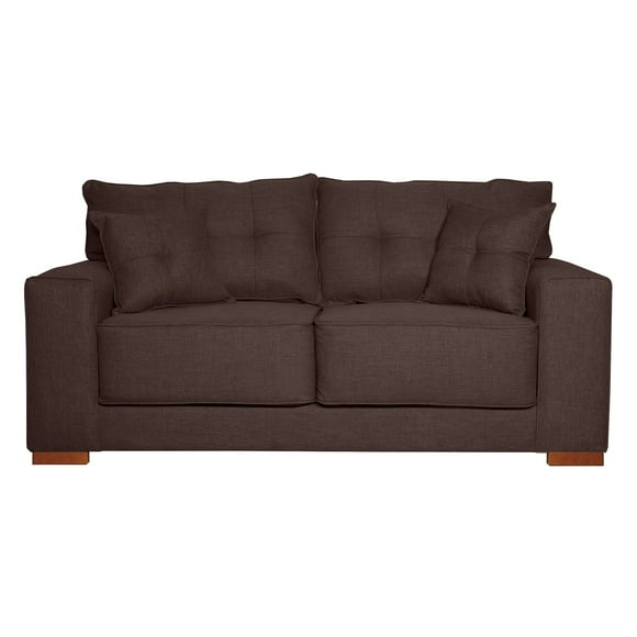Sofa Versa 2 Cuerpos Tela Chocolate