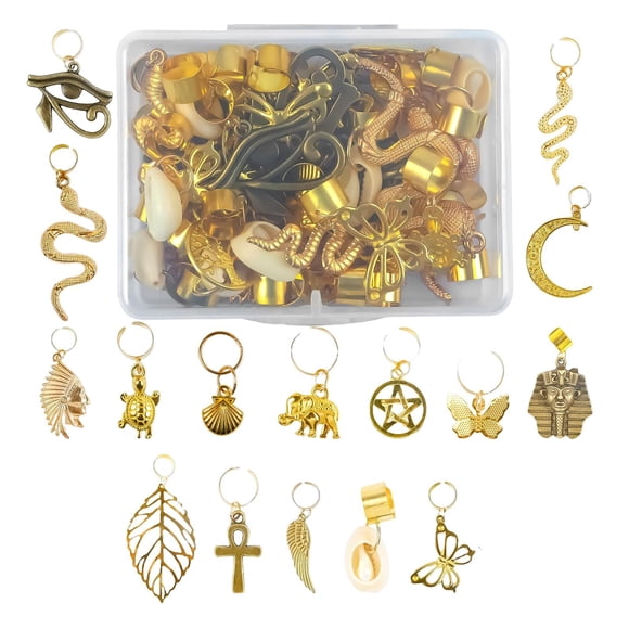 40 piezas de aleación Dreadlocks Beads Accesorios para el cabello Decoración flexible Anillos trenzados para el cabello Clips para desfile de moda Uso