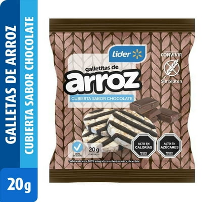 Galletitas De Arroz Cubierta Sabor Chocolate 20 G Lider