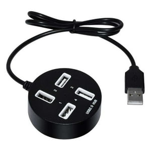 Gen - Hub Usb 4 Puertos De Escritorio Redondo Puertos Pc Notebook Multicolor