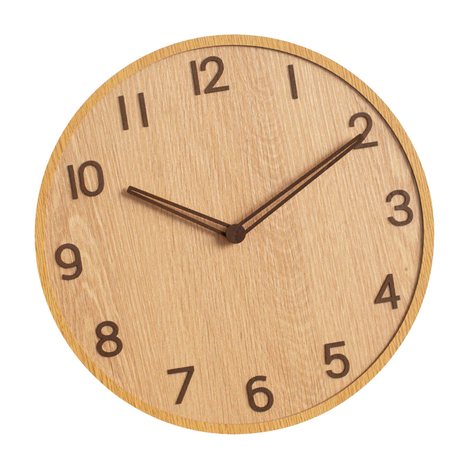 Bothyi - Reloj De Pared De Madera De 30 Cm, Redondo, Moderno, Silencioso, Para Cocina, Hotel, Aula