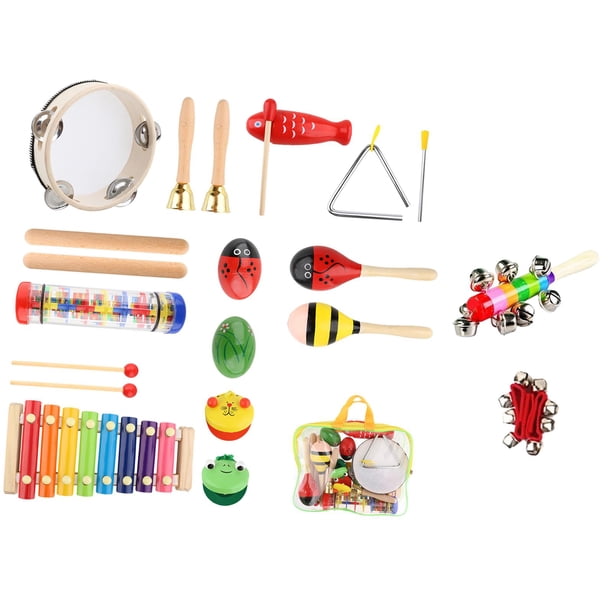 12 Uds. Juguete musical Montessori juegos de percusión pandereta juguete campanas de mano desarrolla habilidades motoras para niños niñas niños bebés