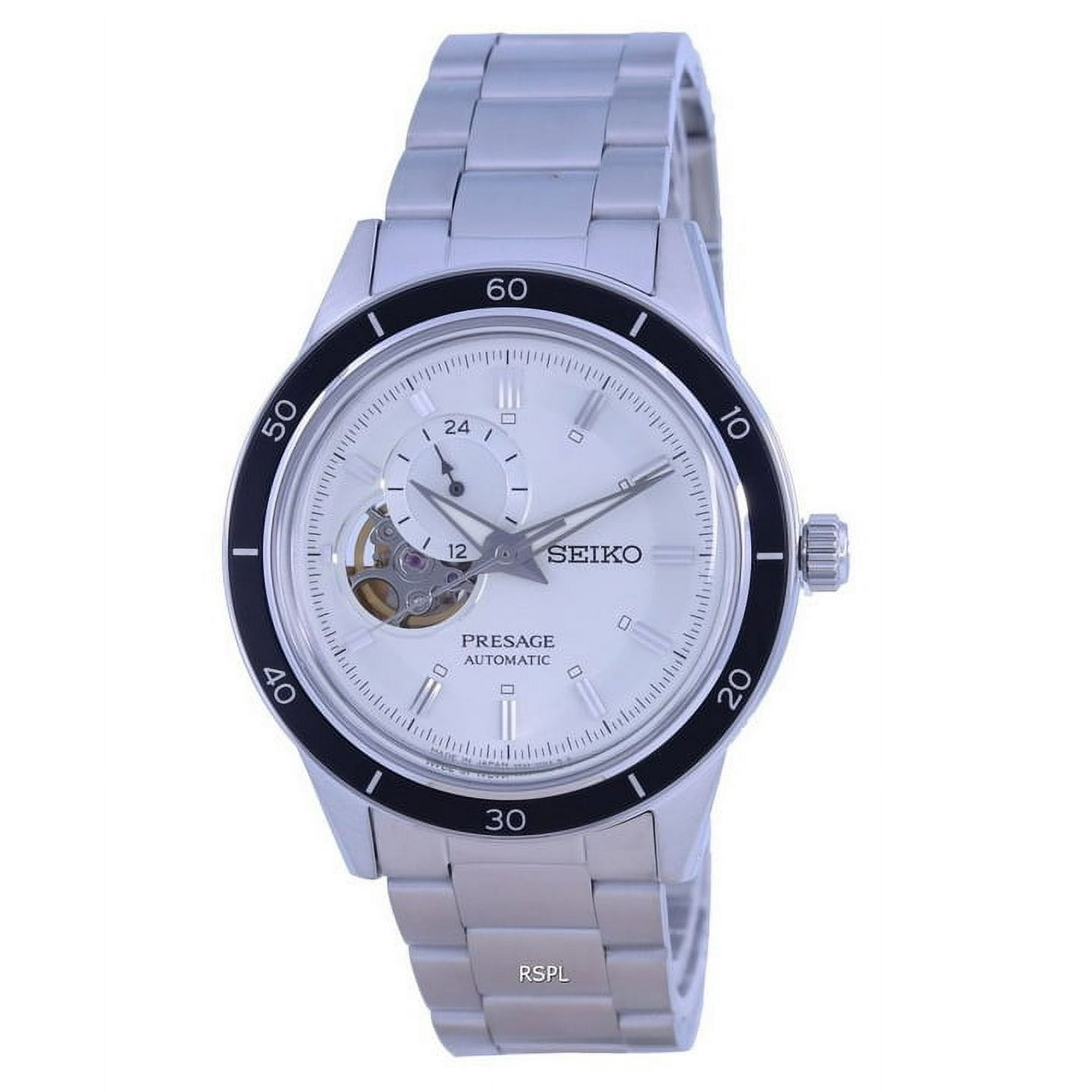 Seiko - Reloj Presage Style 60s Open Heart Esfera Crema Automático Ssa423 Ssa423j1 Ssa423j Para Hombre