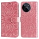 thumbnail image 1 of Funda tipo cartera FOXDOCK para Realme 11 4G , diseño girasol en relieve, cuero PU, cierre magnético, soporte y tarjetero, 1 of 5