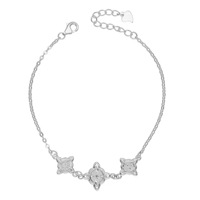 Genérico - Pulsera Triple Nudo Brujas Plata Fina Protección