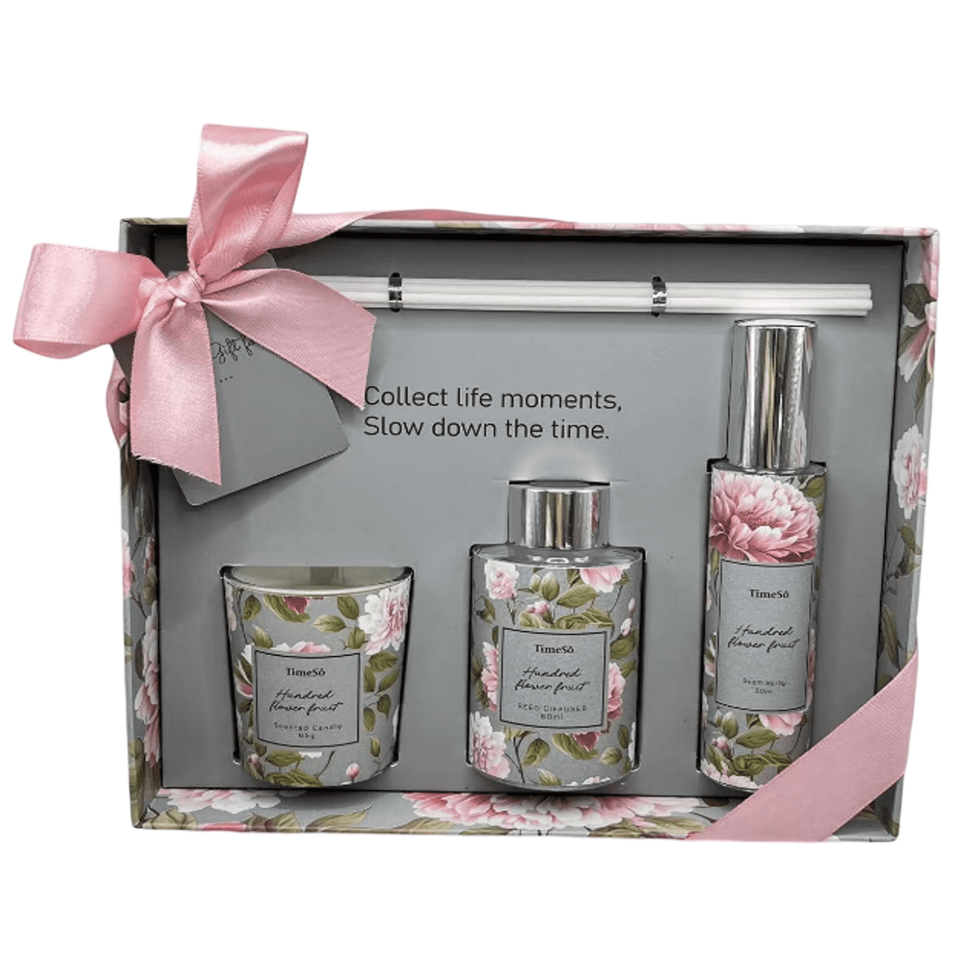 Wakeshome - Aromatizador Para El Hogar Difusor+spray+vela Aromatica 60ml Floral