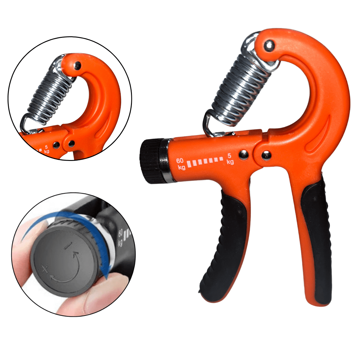 Linea Sport - Hand Grip Ejercitador De Manos Ajustable 5 - 60 Kg Naranja