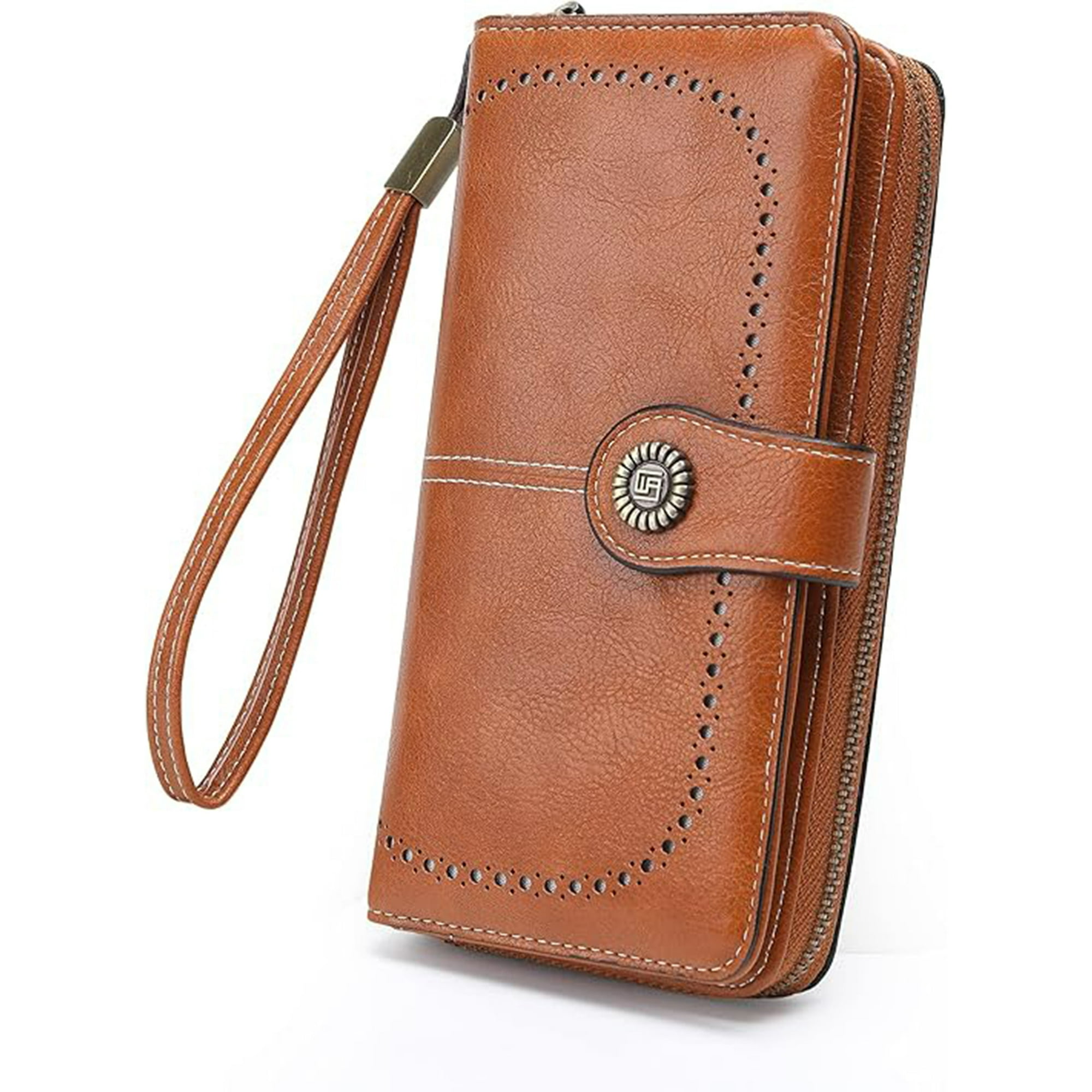 Veat00l - Cartera Para Mujer De , Con Bloqueo Rfid, Billetera Grande Con Cremallera, Monedero Para Móvil De Dama Minimalista, Tarjetero Moda De Gran Capacidad, Regalos Para Chicas Y Mujeres