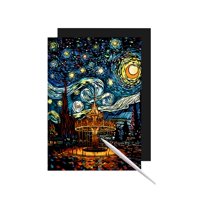 Bothyi - Juego De Arte De Papel Para Rascar Con Efecto De Vista Nocturna, Parque Educativo De Hojas Para Rascar En Negro