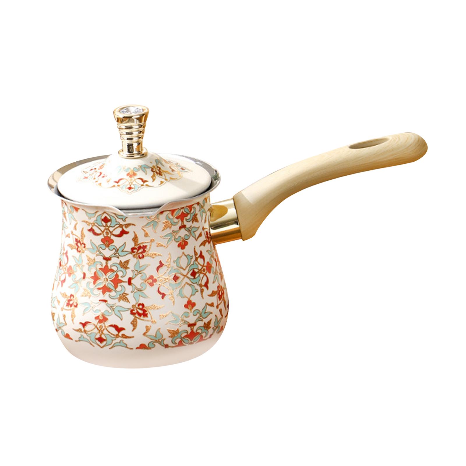 Magideal - Cafetera De Cafetería De Coca Turca De 500 Ml Estocada Para La Cafetera Pesada De Chocolate En Árabe De Chocolate A Prueba De Óxido Portátil Con Mango