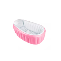 Genérico - Bañera Inflable Plegable Para Bebés Con Bomba De Aire, Rosado