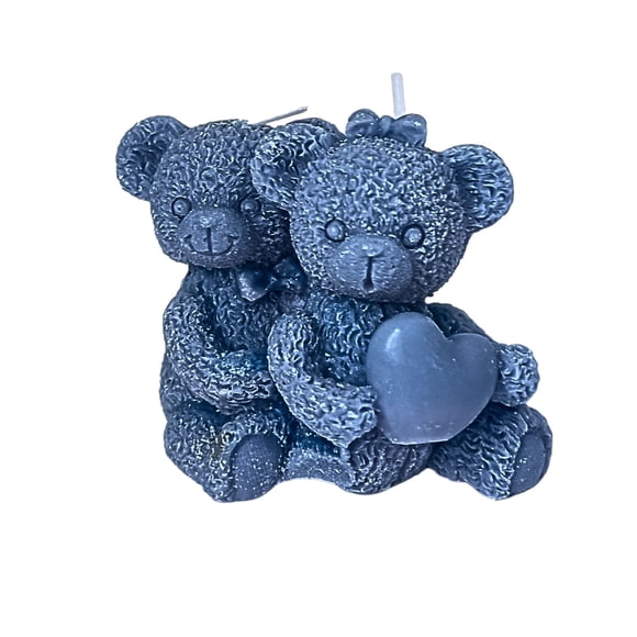 Vela Decorativa Pareja Osos Abrazados (azul)