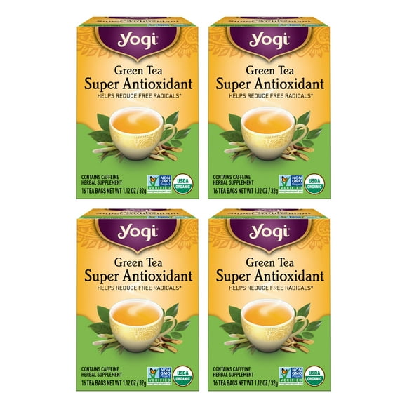 Tea Yogi, té verde superantioxidante, 16 bolsas, paquete de 4