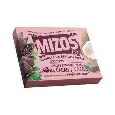 Barrita Natural Sabor Cacao Y Coco 140 G Mizos