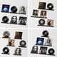 thumbnail image 4 of Set de soporte de pared para discos de vinilo KEYWING, madera teñida de nogal, 4 of 6