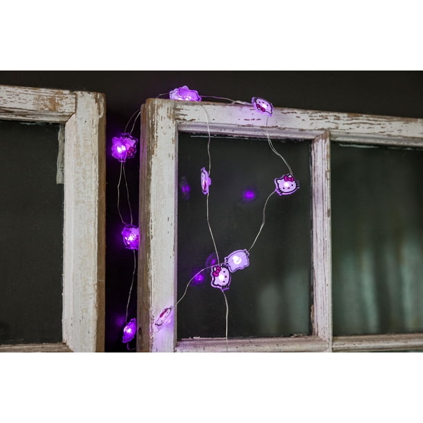 Guirnalda decorativa de luces plateadas con diseño de Buffalo Hello Kitty, 20 unidades