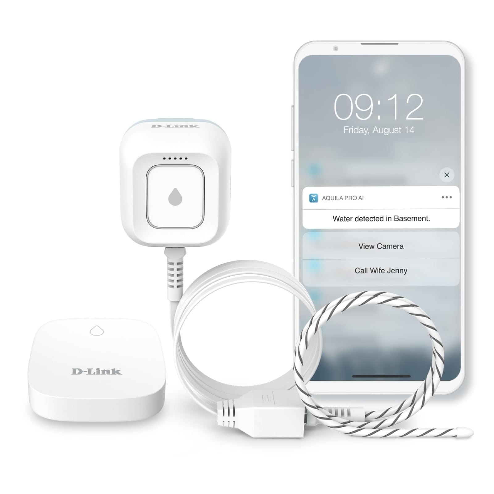 Kit Detector De Fugas De Agua D-link Sw-a11kt, Wifi, Alcance De 305 M