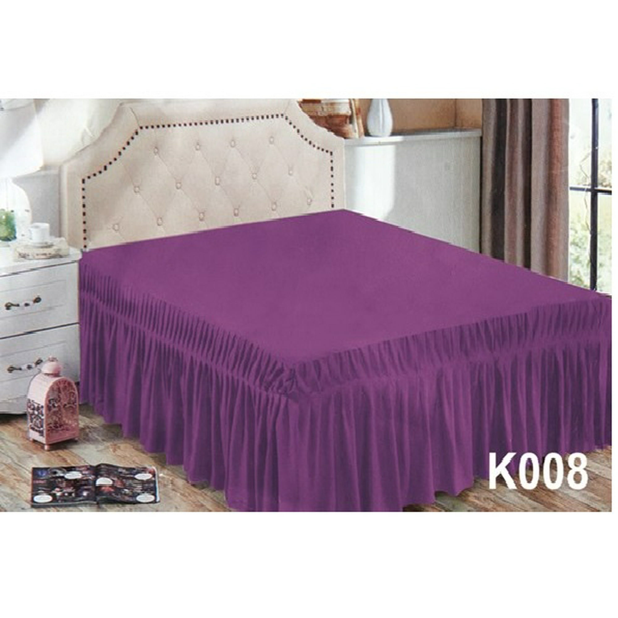 Aladdins Shop - Faldon Para Cama 2 Plazas Color Violeta