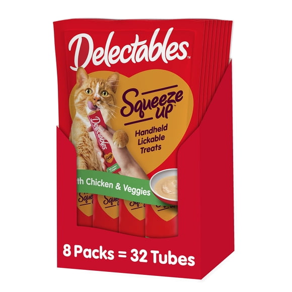 Wet Cat Treats Delectables Squeeze Up Chicken 120 Ml X32