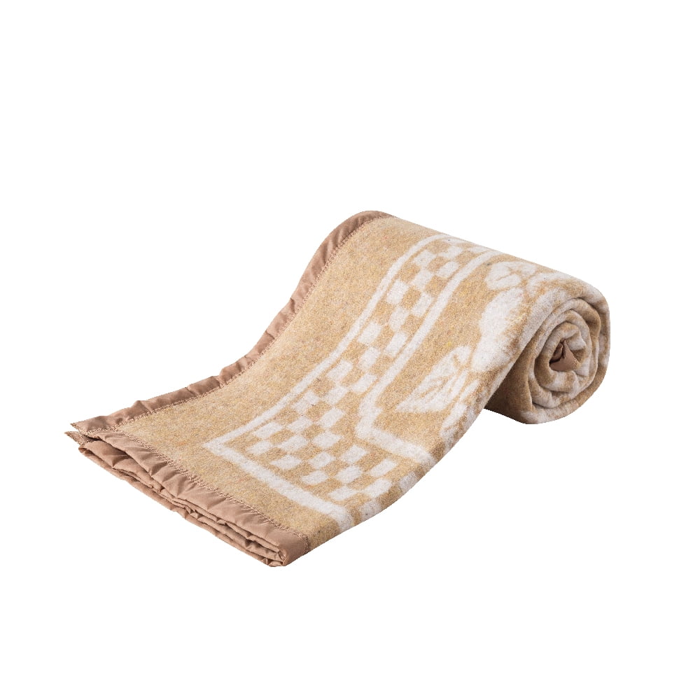 Chantilly - Frazada Termica Borde Satinado Flores 2p Beige