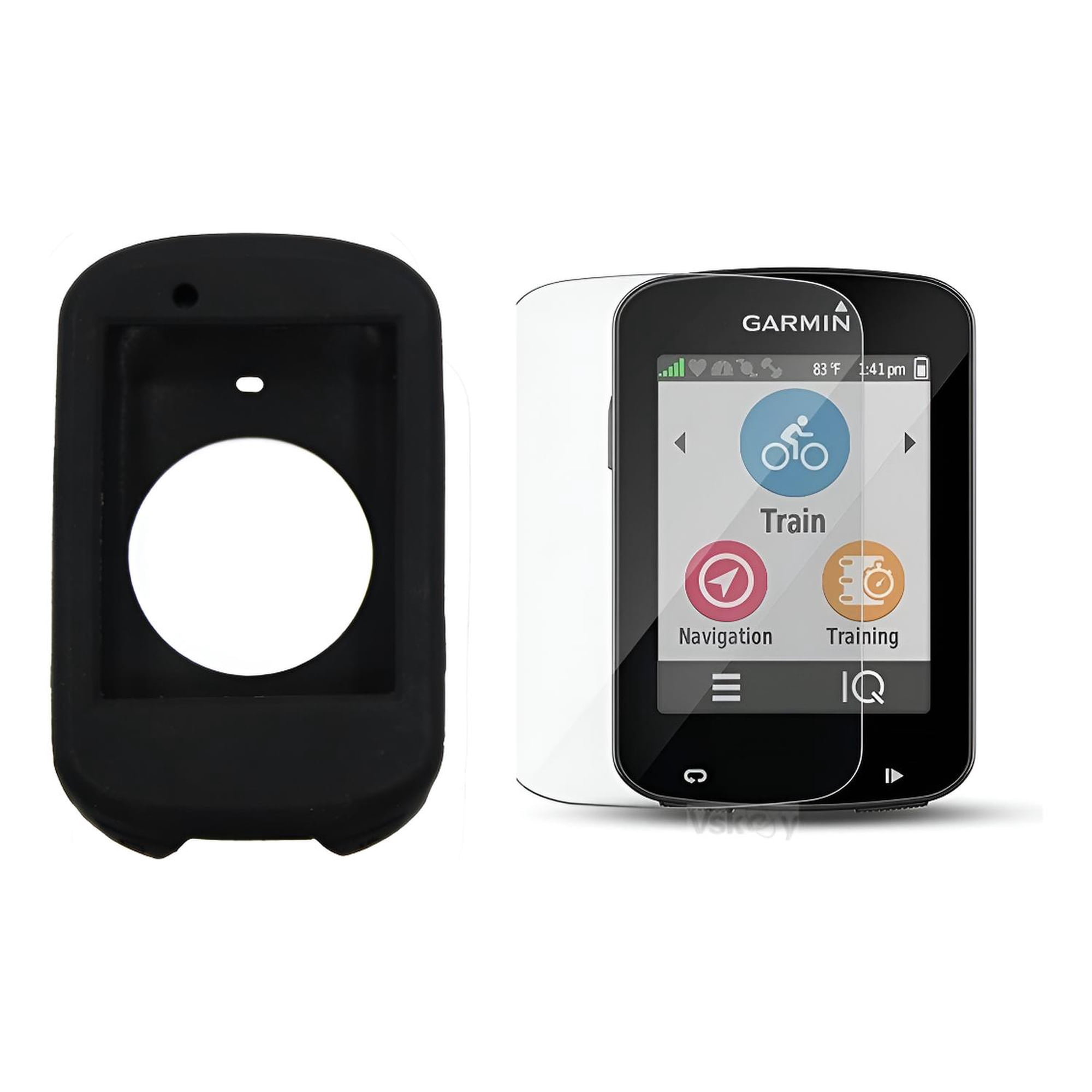 Genérica - Lamina Vidrio Templado + Funda Silicona Garmin Edge 530/830 Plateado