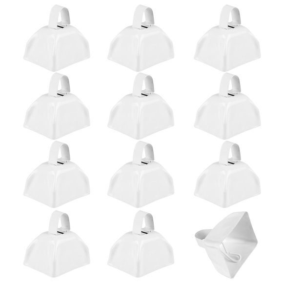 Cowbells Bedwina de metal blanco de 3 pulgadas, paquete de 12