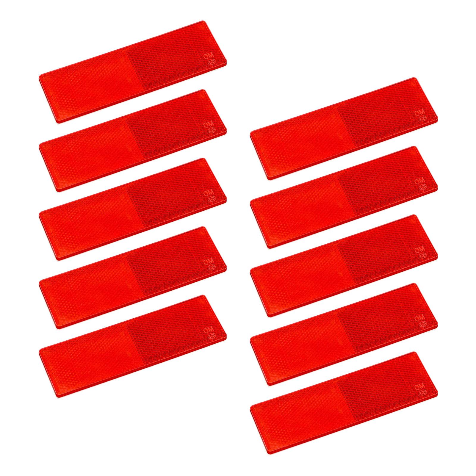 Ioensy - 10 Pegatinas Reflectantes Rojas Para Motocicleta, Coche O Remolque