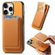 thumbnail image 3 of Funda de Cuero Magnética con Tarjetero para iPhone 15 Pro Cubierta Delgada Amarillo, 3 of 5