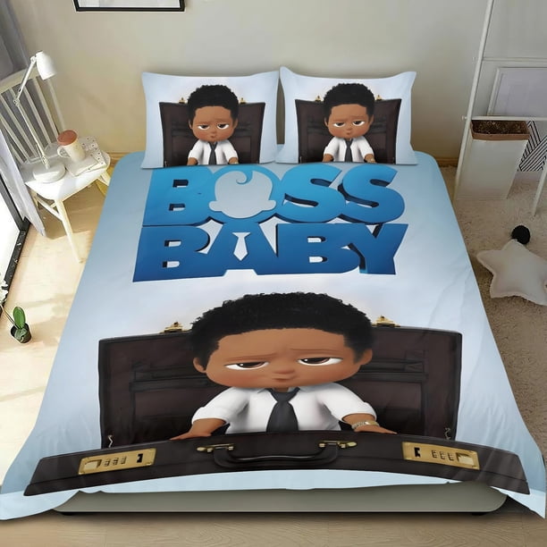 Bebé Jefe: Niño Africano Conjunto de sábanas temático, trío de piezas, cómodo y amigable con la piel, diseño único, regalo de decoración para el hogar para familiares, amigos y fans,135X200cm